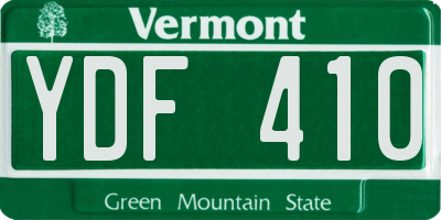 VT license plate YDF410