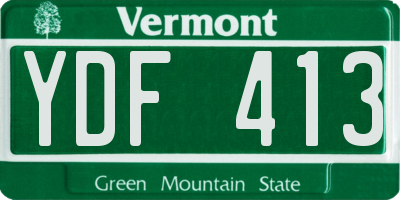 VT license plate YDF413