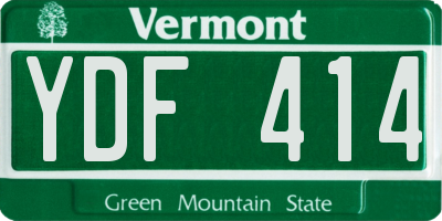 VT license plate YDF414