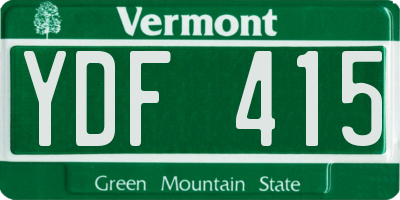 VT license plate YDF415
