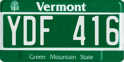 VT license plate YDF416