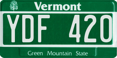 VT license plate YDF420