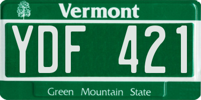 VT license plate YDF421