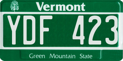 VT license plate YDF423