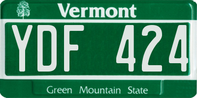 VT license plate YDF424