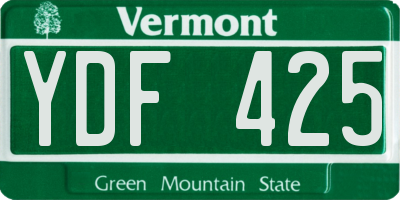 VT license plate YDF425