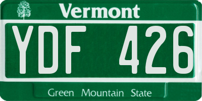 VT license plate YDF426