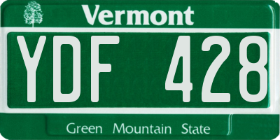 VT license plate YDF428