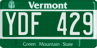 VT license plate YDF429