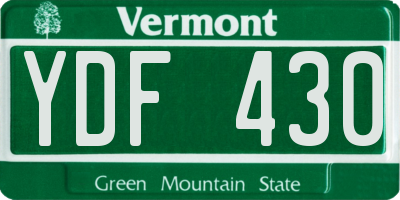 VT license plate YDF430