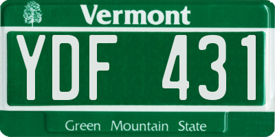 VT license plate YDF431
