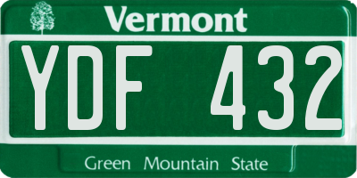 VT license plate YDF432