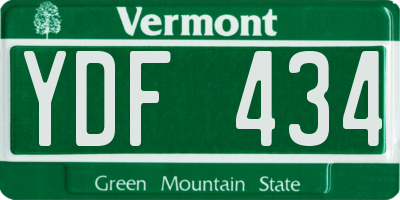 VT license plate YDF434