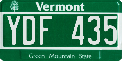 VT license plate YDF435