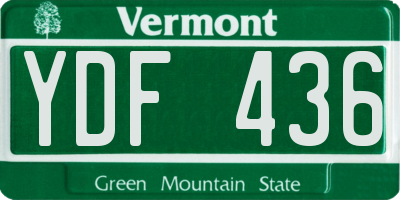 VT license plate YDF436