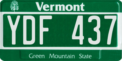 VT license plate YDF437