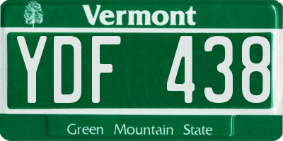 VT license plate YDF438