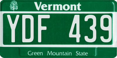 VT license plate YDF439