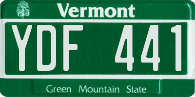 VT license plate YDF441