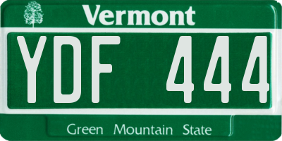 VT license plate YDF444