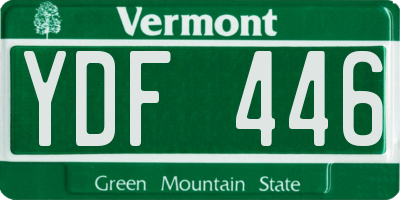 VT license plate YDF446