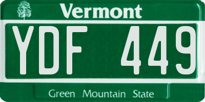 VT license plate YDF449