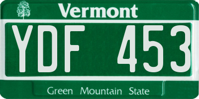 VT license plate YDF453