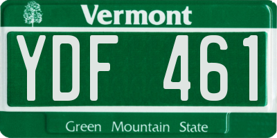 VT license plate YDF461