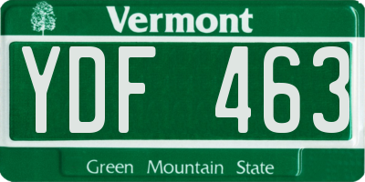 VT license plate YDF463