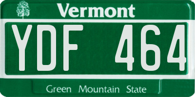 VT license plate YDF464