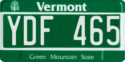 VT license plate YDF465