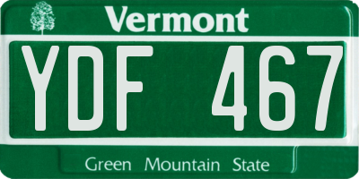 VT license plate YDF467