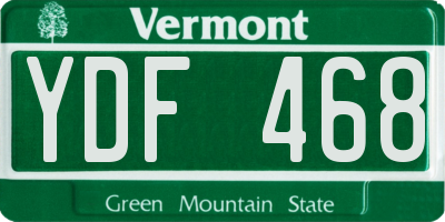 VT license plate YDF468