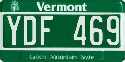VT license plate YDF469