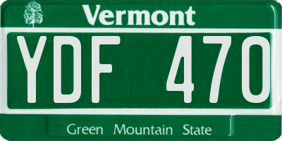 VT license plate YDF470