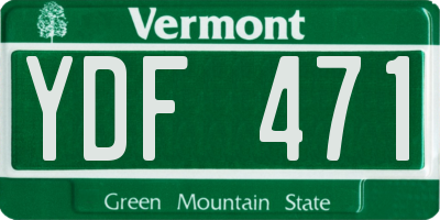 VT license plate YDF471