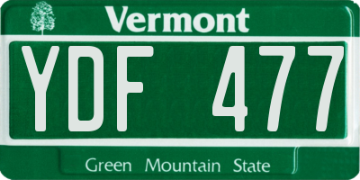 VT license plate YDF477