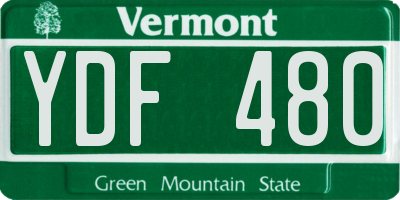 VT license plate YDF480
