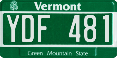 VT license plate YDF481