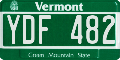 VT license plate YDF482