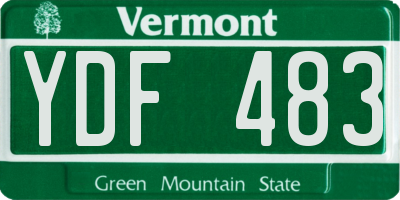 VT license plate YDF483