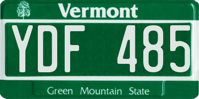 VT license plate YDF485