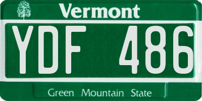 VT license plate YDF486