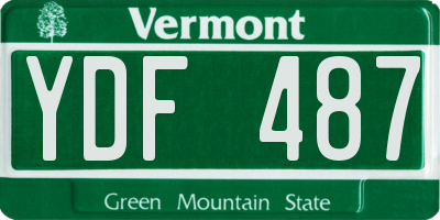 VT license plate YDF487