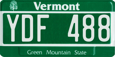 VT license plate YDF488