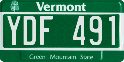 VT license plate YDF491
