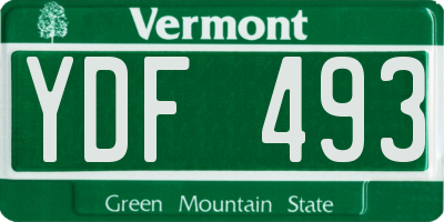 VT license plate YDF493