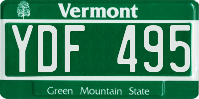 VT license plate YDF495