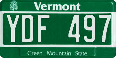 VT license plate YDF497