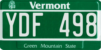 VT license plate YDF498